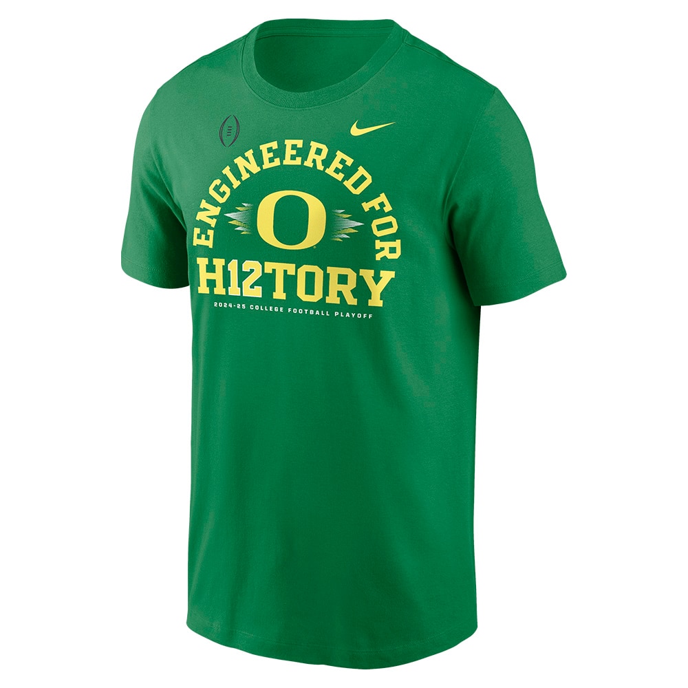 Ducks Spirit, Nike, Green, Crew Neck, Men, Unisex, Football, Postseason, Round 1, Engineered for H12tory, T-Shirt, 913863